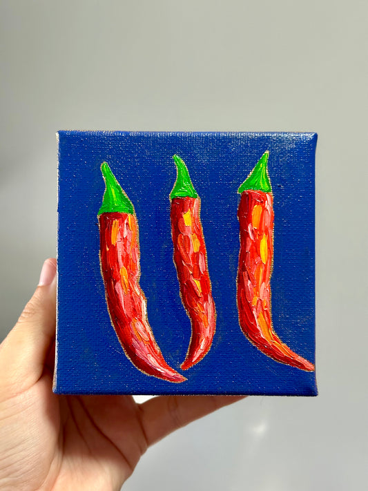Chillis Oil Painting