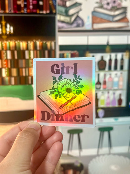 Bookish Girl Dinner Vinyl Sticker