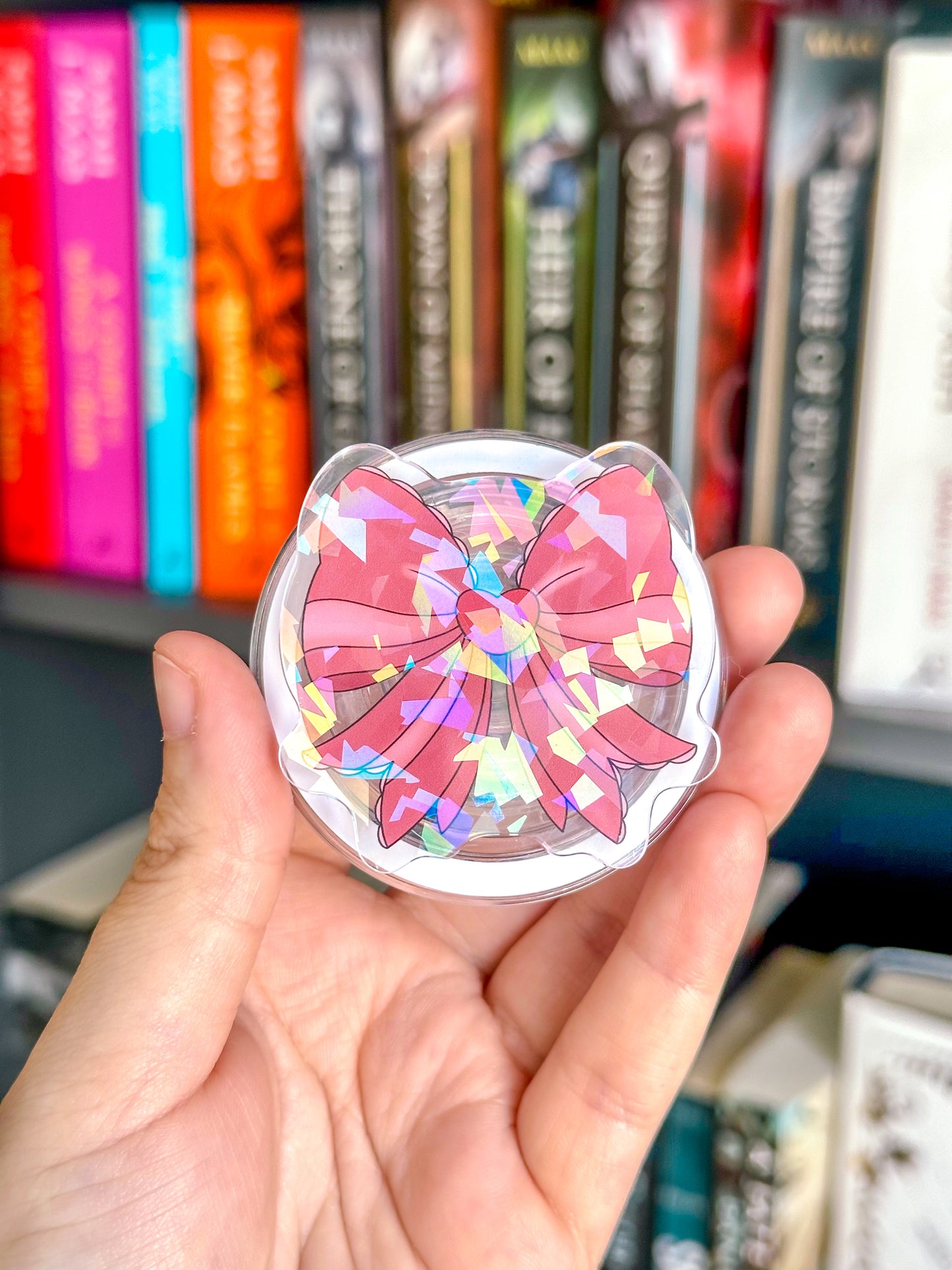 Pink Bow Holographic Magnetic Device Grip