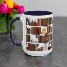 Load image into Gallery viewer, The Cozy Cottage Bookshelf Mug 15oz
