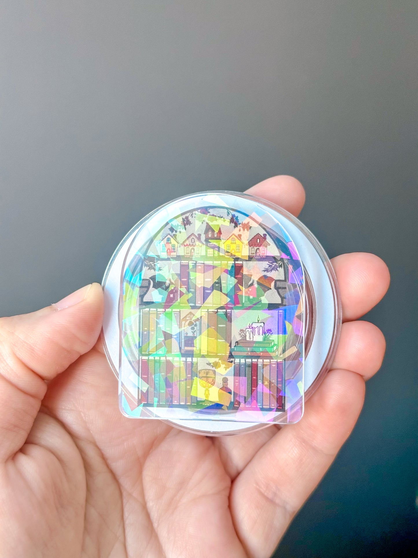 Fantasy Bookshelf Holographic Magnetic Device Grip