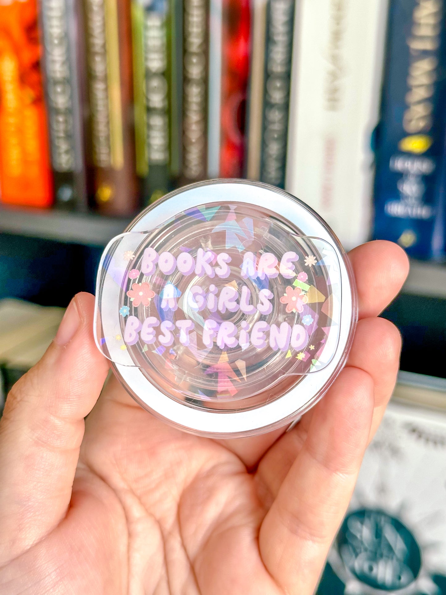 Books Are A Girls Best Friend Holographic Magnetic Device Grip
