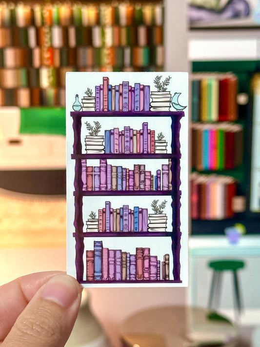 Violet Bookshelf Vinyl Sticker