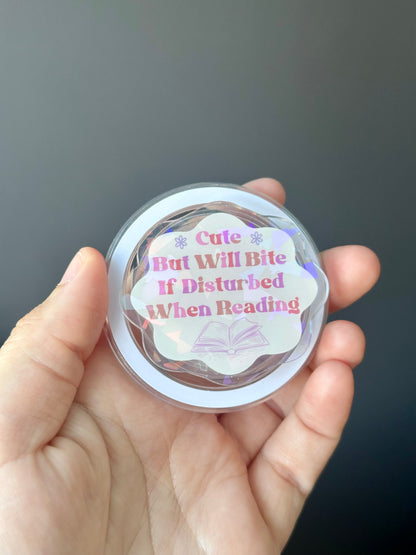 Cute But Will Bite Holographic Magnetic Device Grip