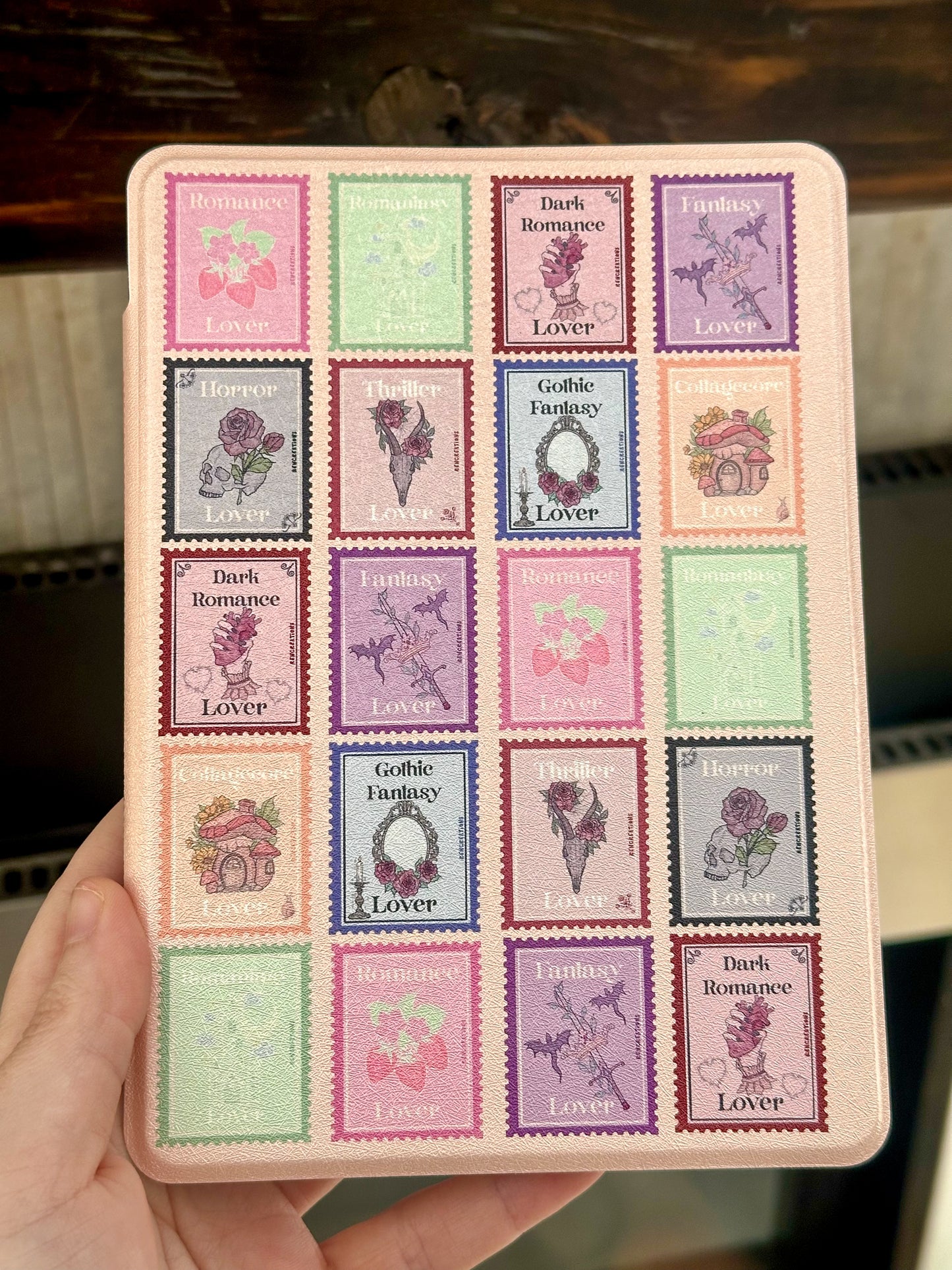 Bookish Stamps Kindle Paperwhite Case With Clear Back