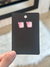 Load image into Gallery viewer, Bookish Coquette Acrylic and Glitter Epoxy Earrings
