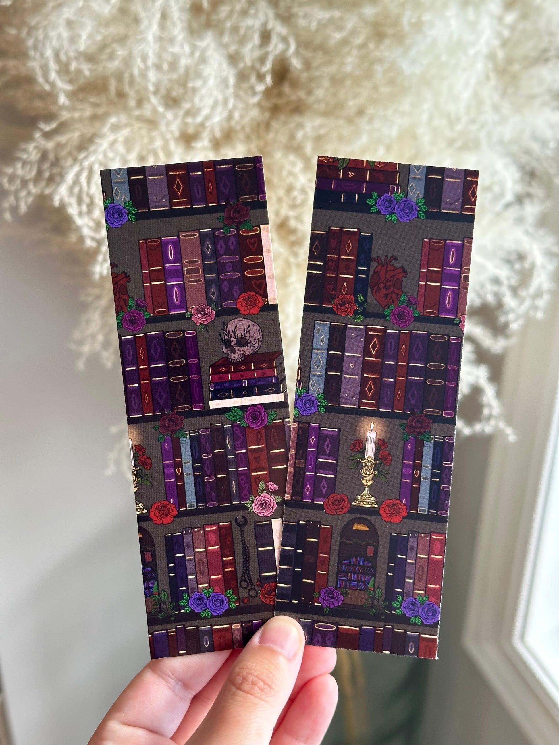 Dark Romance Bookshelf Bookmark