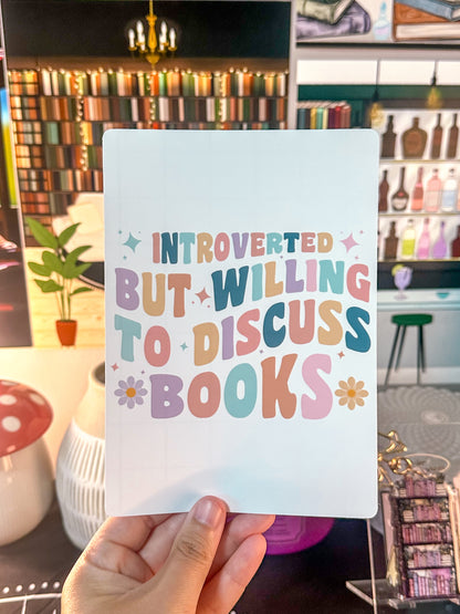 Introverted But Willing To Discuss Books Die Cut Kindle Sticker Insert