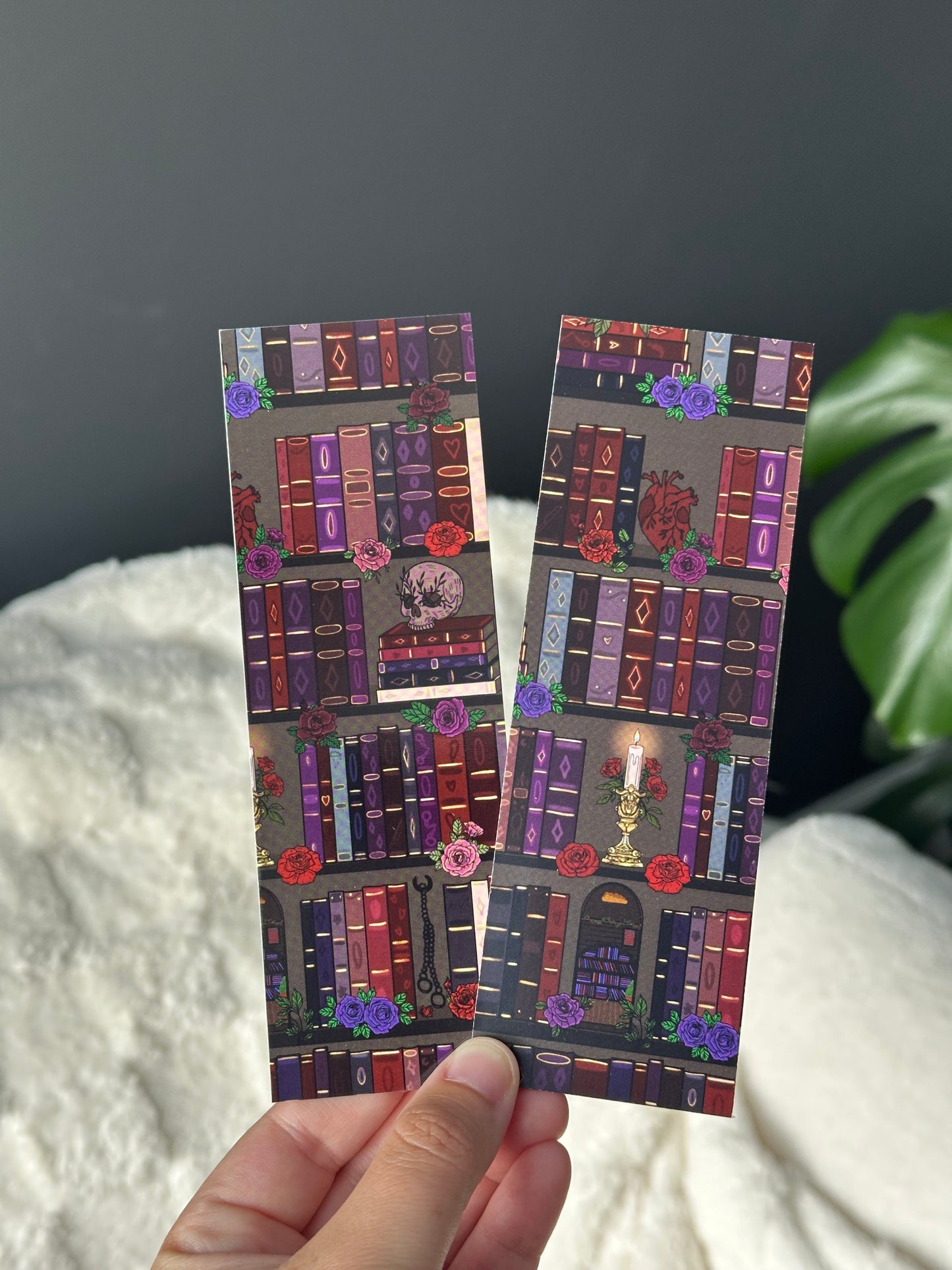 Dark Romance Bookshelf Bookmark