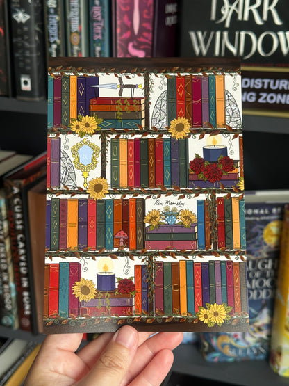 Fall Bookshelf Art Print
