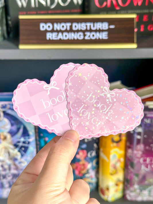 Cute Book Lover Heart Sticker