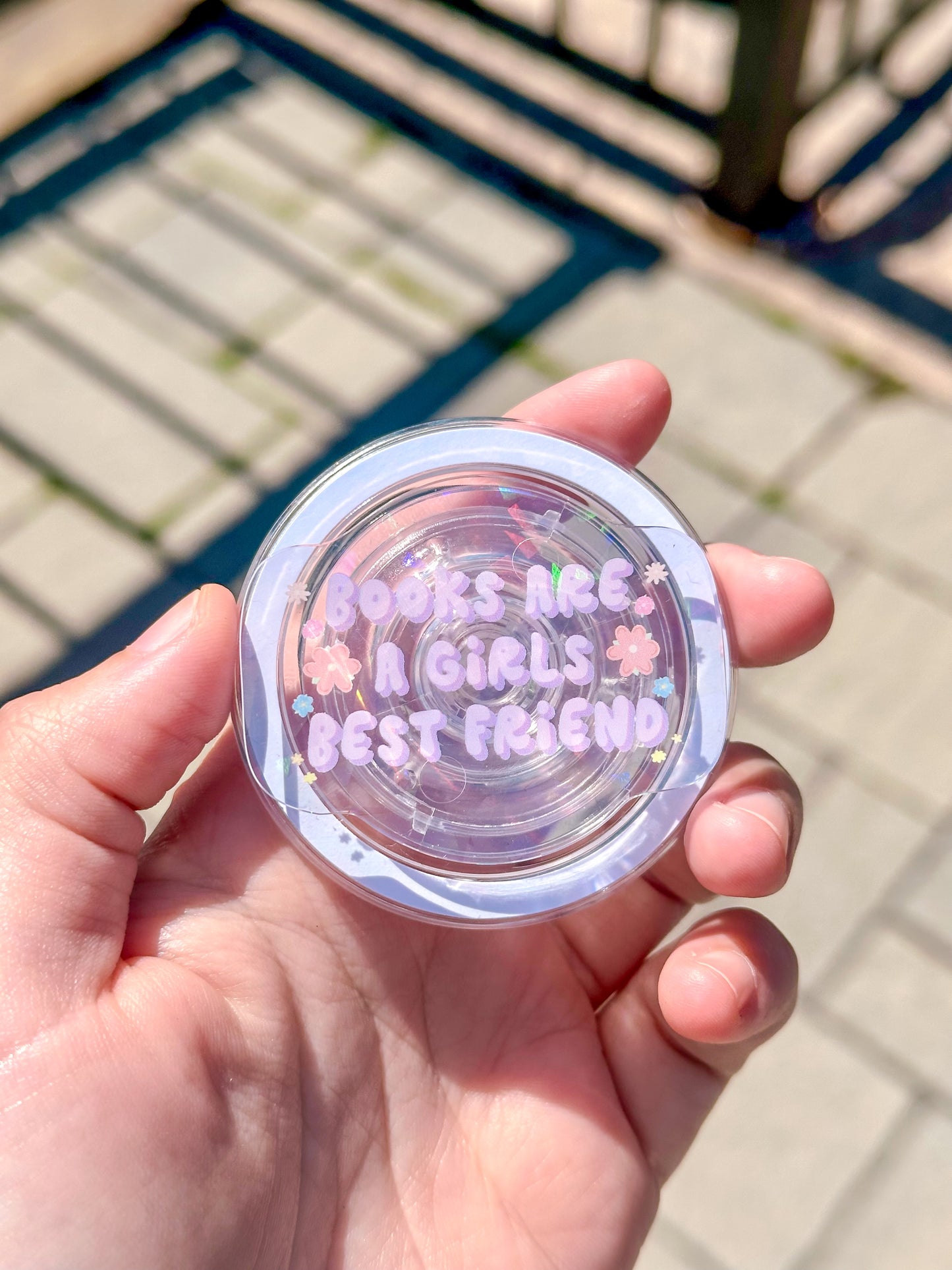 Books Are A Girls Best Friend Holographic Magnetic Device Grip