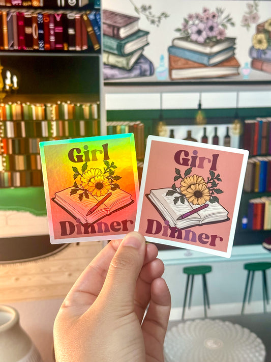 Bookish Girl Dinner Vinyl Sticker