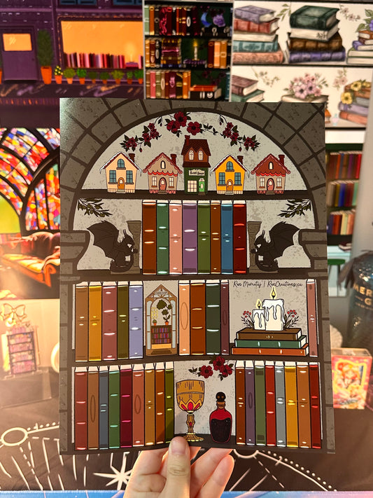 The Fantasy Bookshelf Art Print