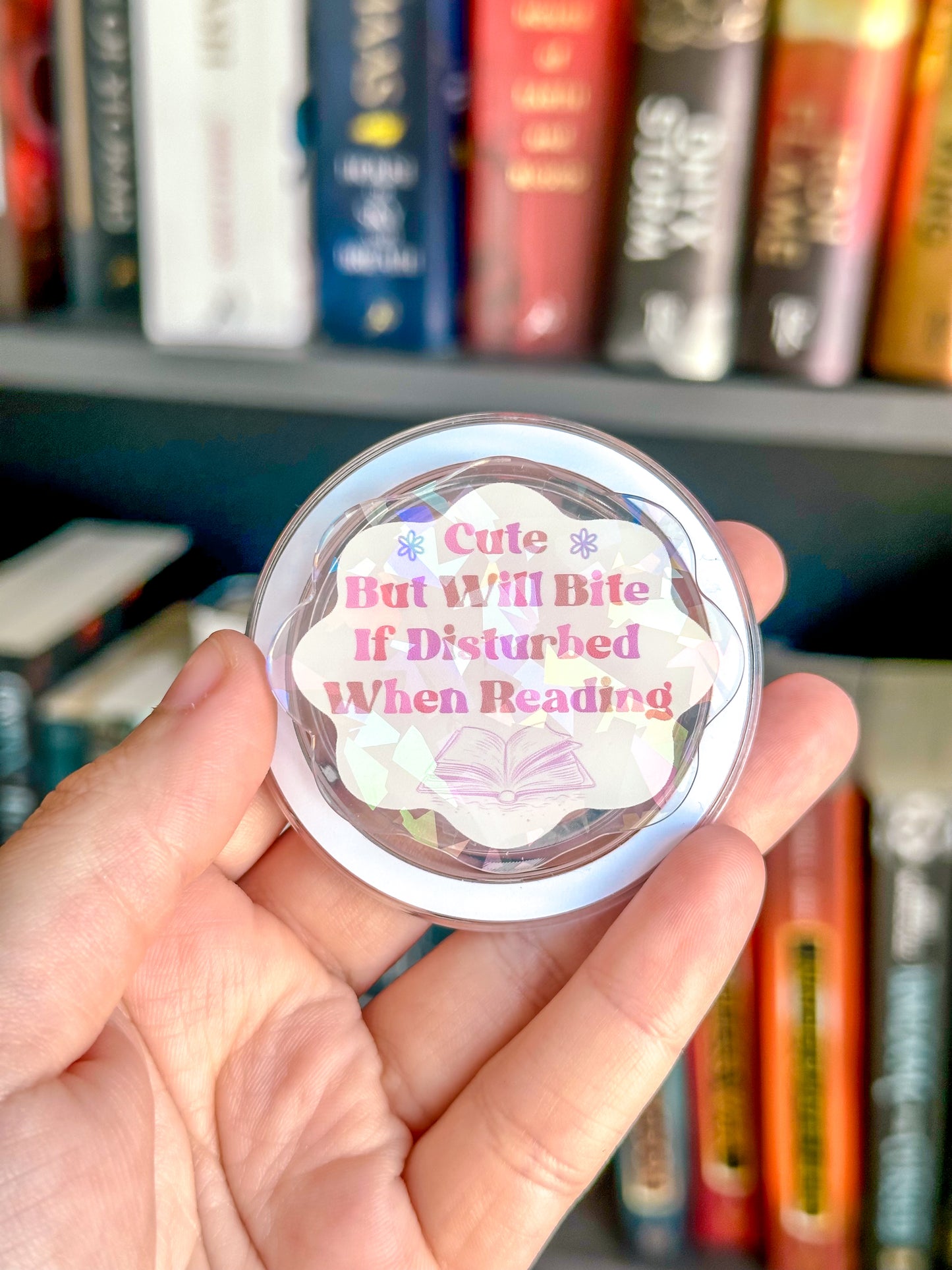 Cute But Will Bite Holographic Magnetic Device Grip