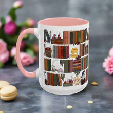 Load image into Gallery viewer, The Cozy Cottage Bookshelf Mug 15oz
