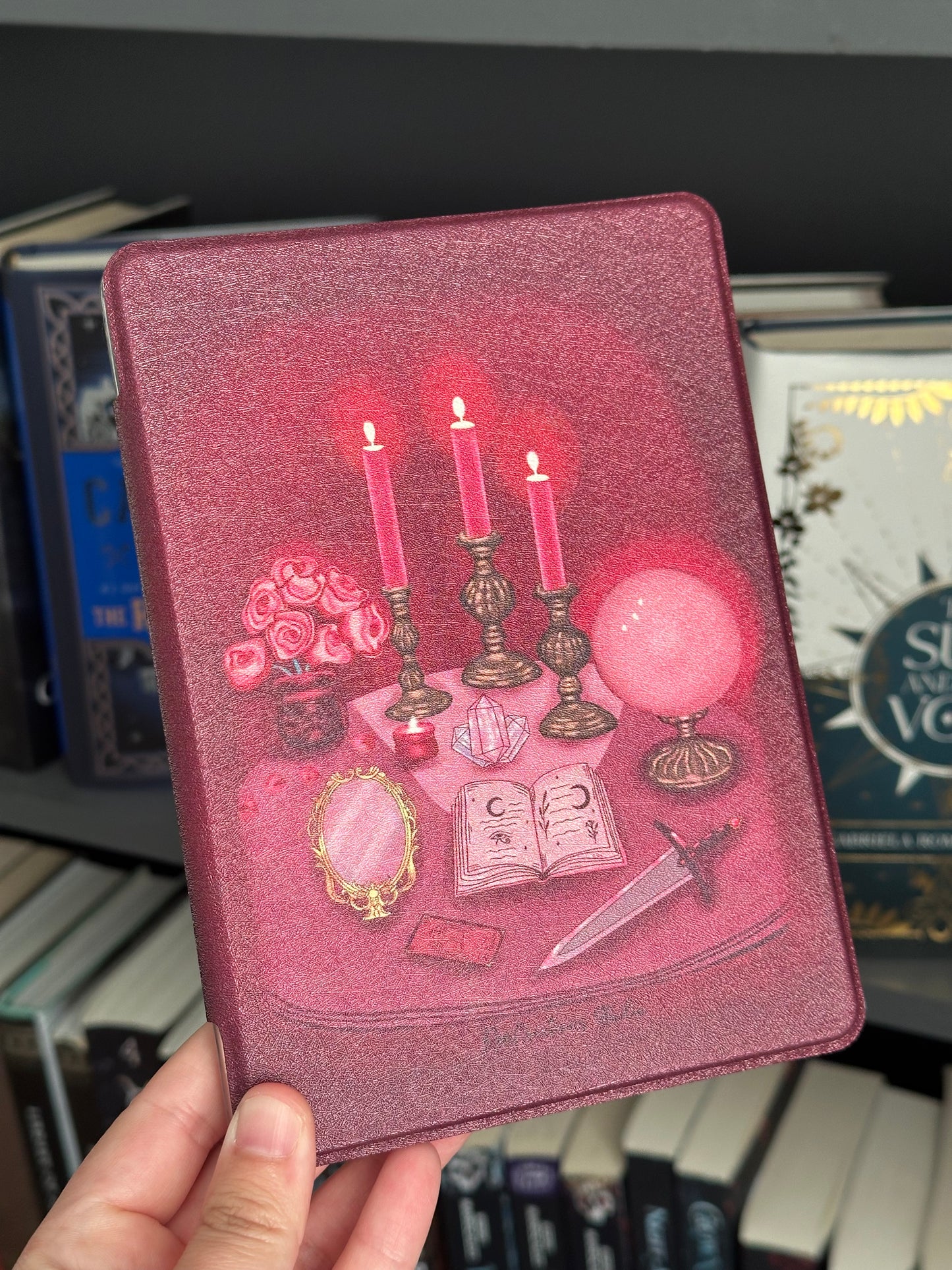 Mystic Reverie Kindle Case With Clear Back And Hand Strap