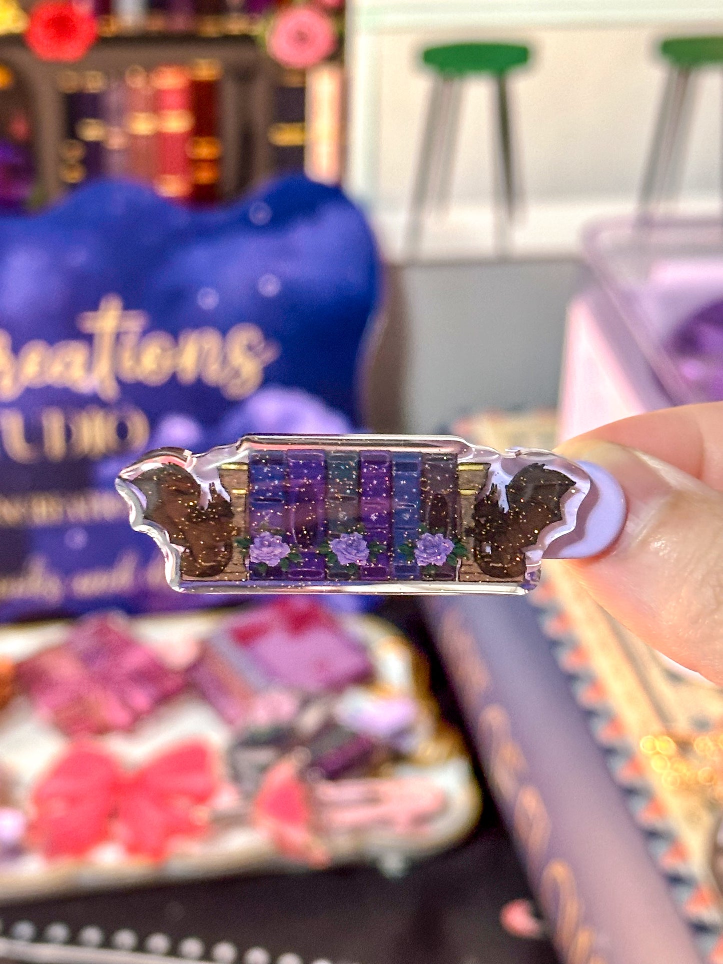 The Fantasy Book Lover Hair Clip - Purple