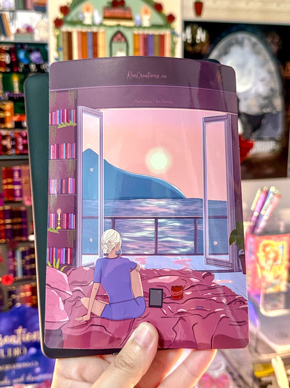 Reading By Sunset E-Reader Sticker Insert