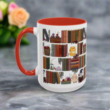 Load image into Gallery viewer, The Cozy Cottage Bookshelf Mug 15oz
