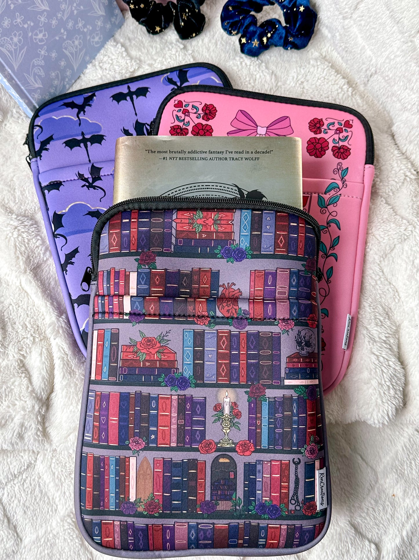 Dark Romance Bookshelf Book Sleeve