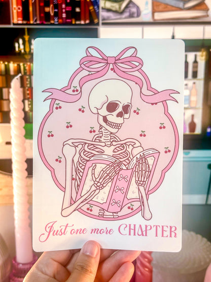 Just One More Chapter Skeleton Die Cut Kindle Sticker Insert