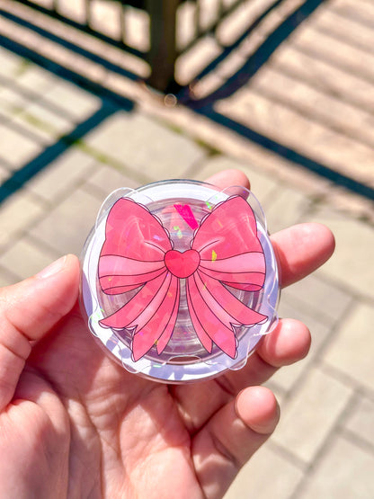 Pink Bow Holographic Magnetic Device Grip