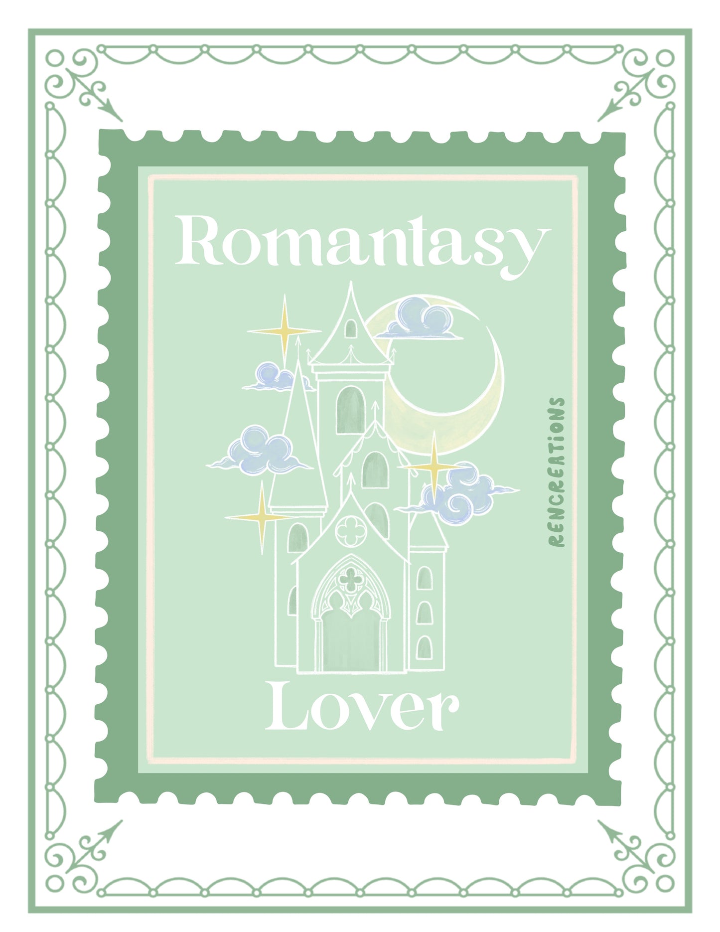 Romantasy Lover Stamp Art Print - Digital Download