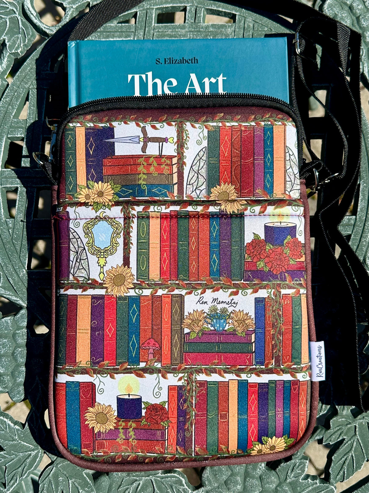 Fall Bookshelf Book Sleeve Bag