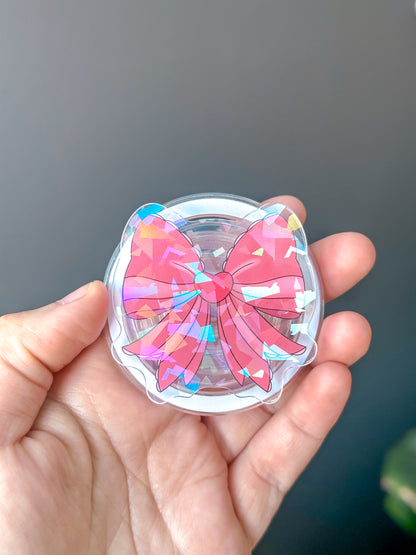 Pink Bow Holographic Magnetic Device Grip