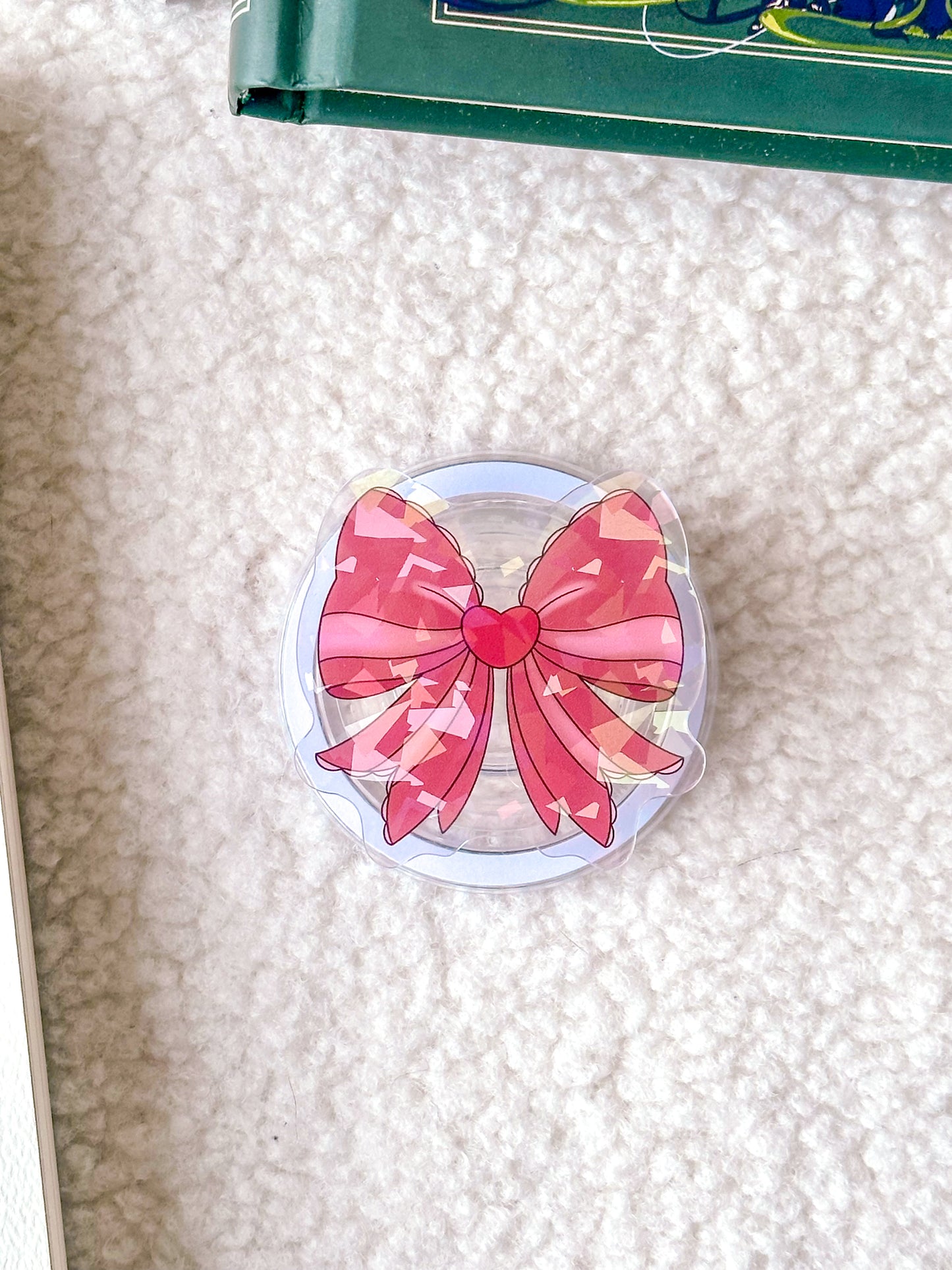 Pink Bow Holographic Magnetic Device Grip