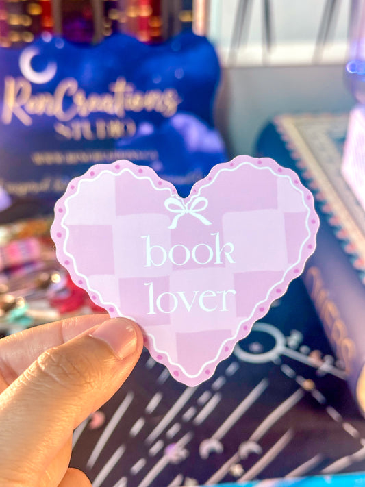 Cute Book Lover Heart Sticker