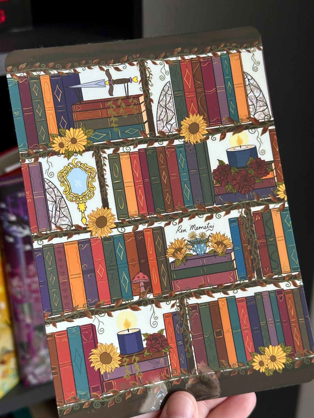Fall Bookshelf E-Reader Insert