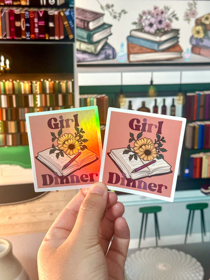 Bookish Girl Dinner Vinyl Sticker