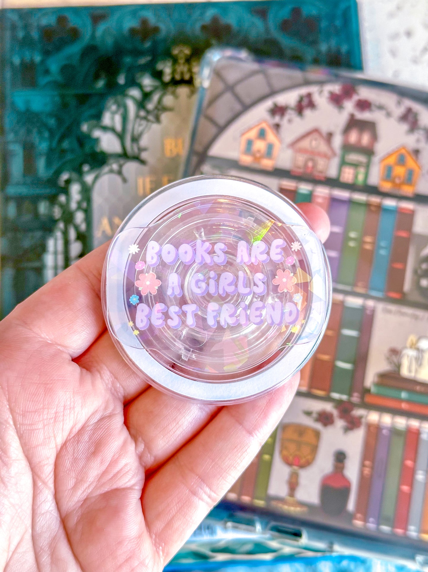 Books Are A Girls Best Friend Holographic Magnetic Device Grip