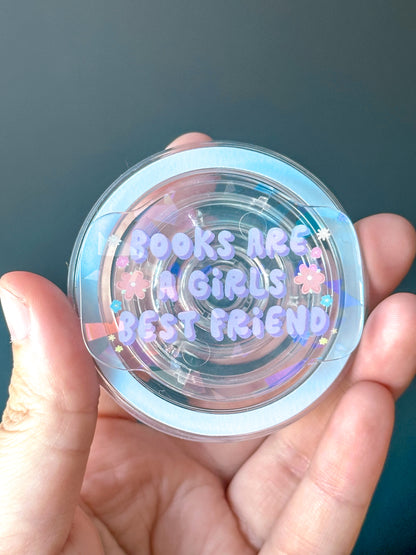 Books Are A Girls Best Friend Holographic Magnetic Device Grip