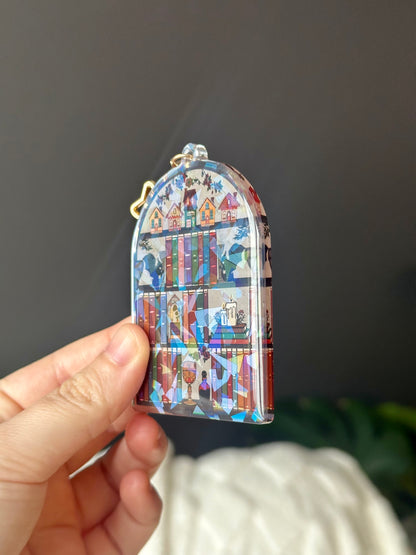 The Fantasy Bookshelf Acrylic Holographic Keychain