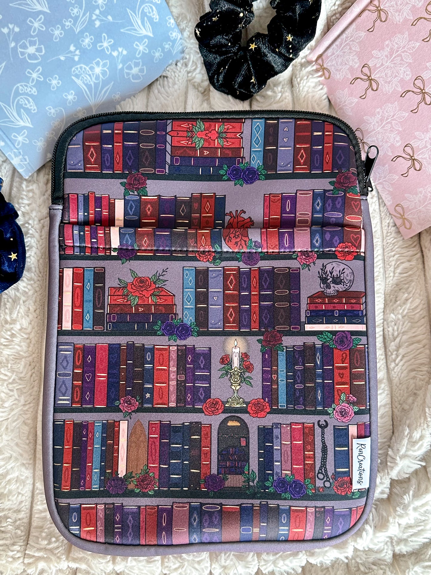 Dark Romance Bookshelf Book Sleeve