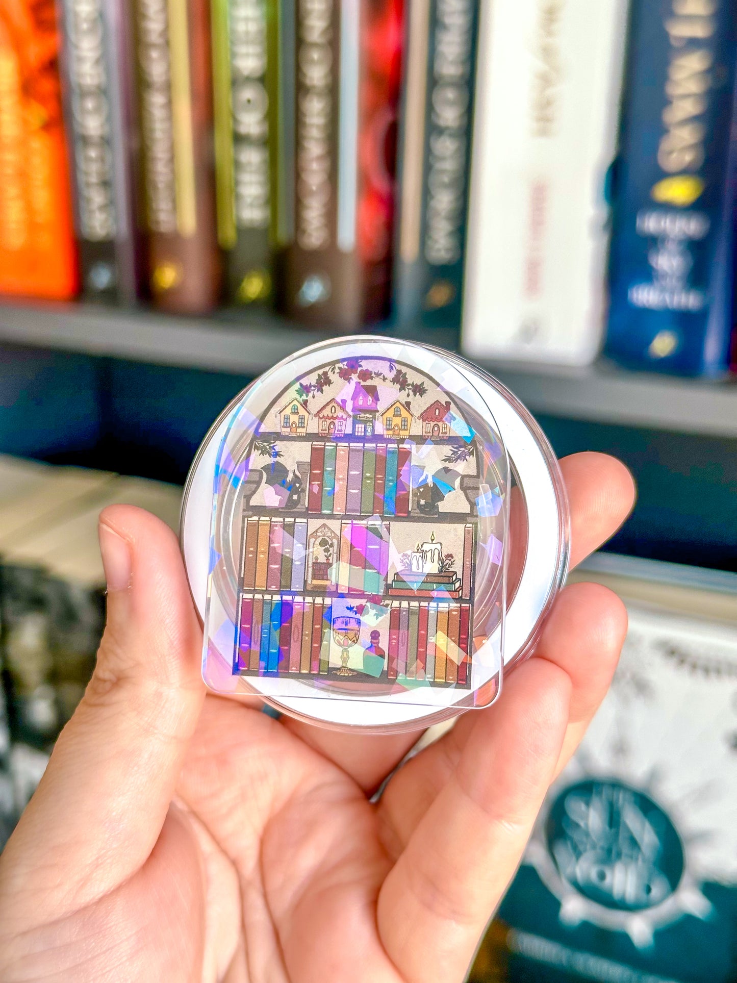 Fantasy Bookshelf Holographic Magnetic Device Grip