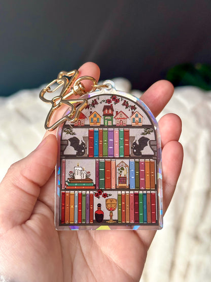 The Fantasy Bookshelf Acrylic Holographic Keychain