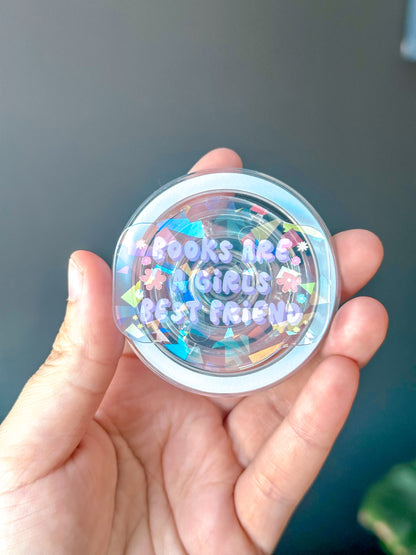 Books Are A Girls Best Friend Holographic Magnetic Device Grip