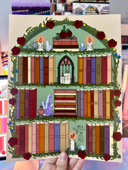 The Fairytale Bookshelf Art Print