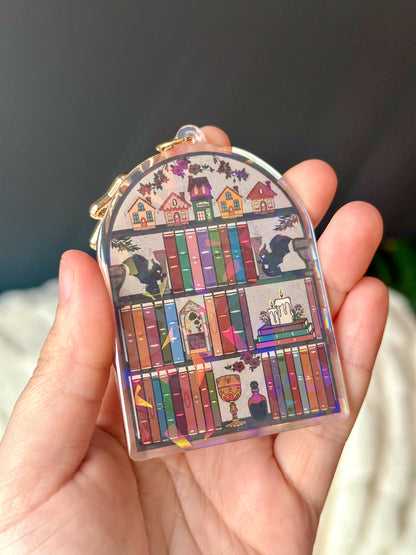 The Fantasy Bookshelf Acrylic Holographic Keychain