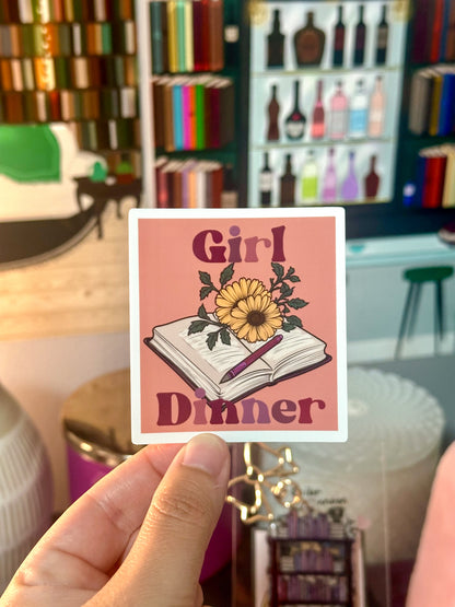 Bookish Girl Dinner Vinyl Sticker