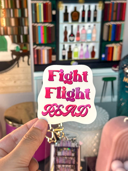 Fight Flight Read Vinyl Sticker