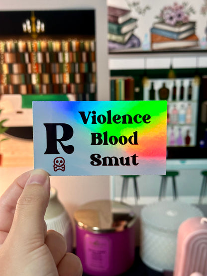 Rated R Violence Blood Smut Vinyl Sticker