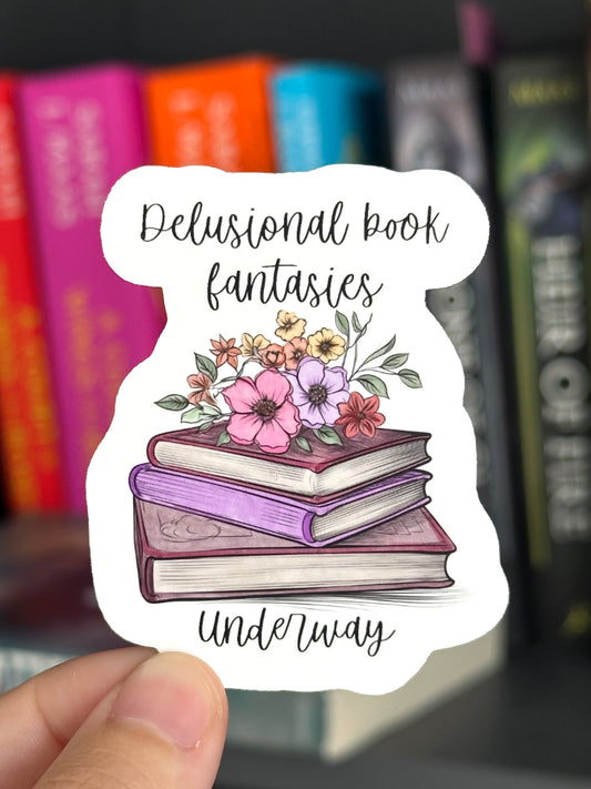 Delusional Book Fantasies Underway Vinyl Sticker