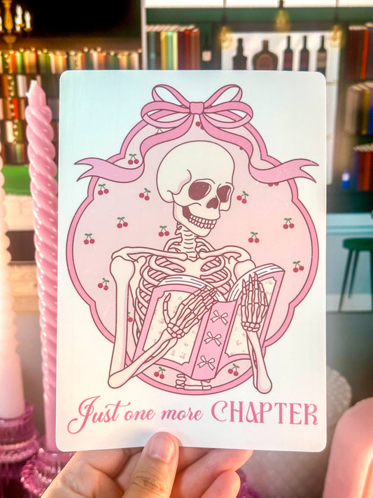 Just One More Chapter Skeleton Die Cut Kindle Sticker Insert