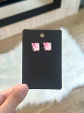 Load image into Gallery viewer, Bookish Coquette Acrylic and Glitter Epoxy Earrings
