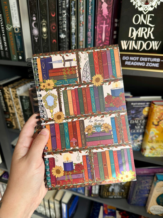 Fall Bookshelf Notebook - Dotted